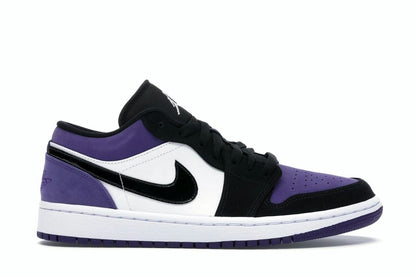 Jordan 1 Low Court Purple Sneakers Size 553558-125 White/Black