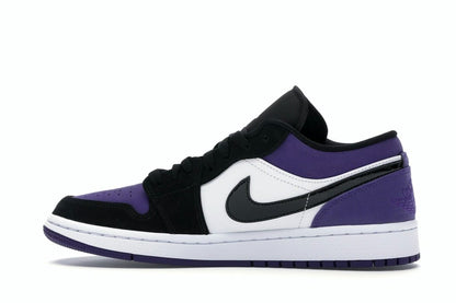 Jordan 1 Low Court Purple Sneakers Size 553558-125 White/Black