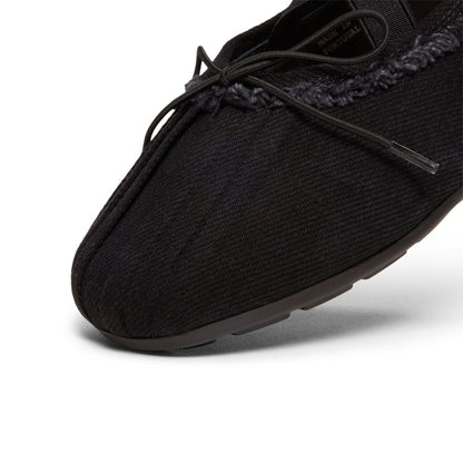 Simone Rocha Embellished Ballerina Grip Flats (Black/Jet)